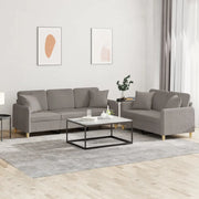 Set Divani 2 pz con Cuscini Tortora in Tessutocod mxl 131183