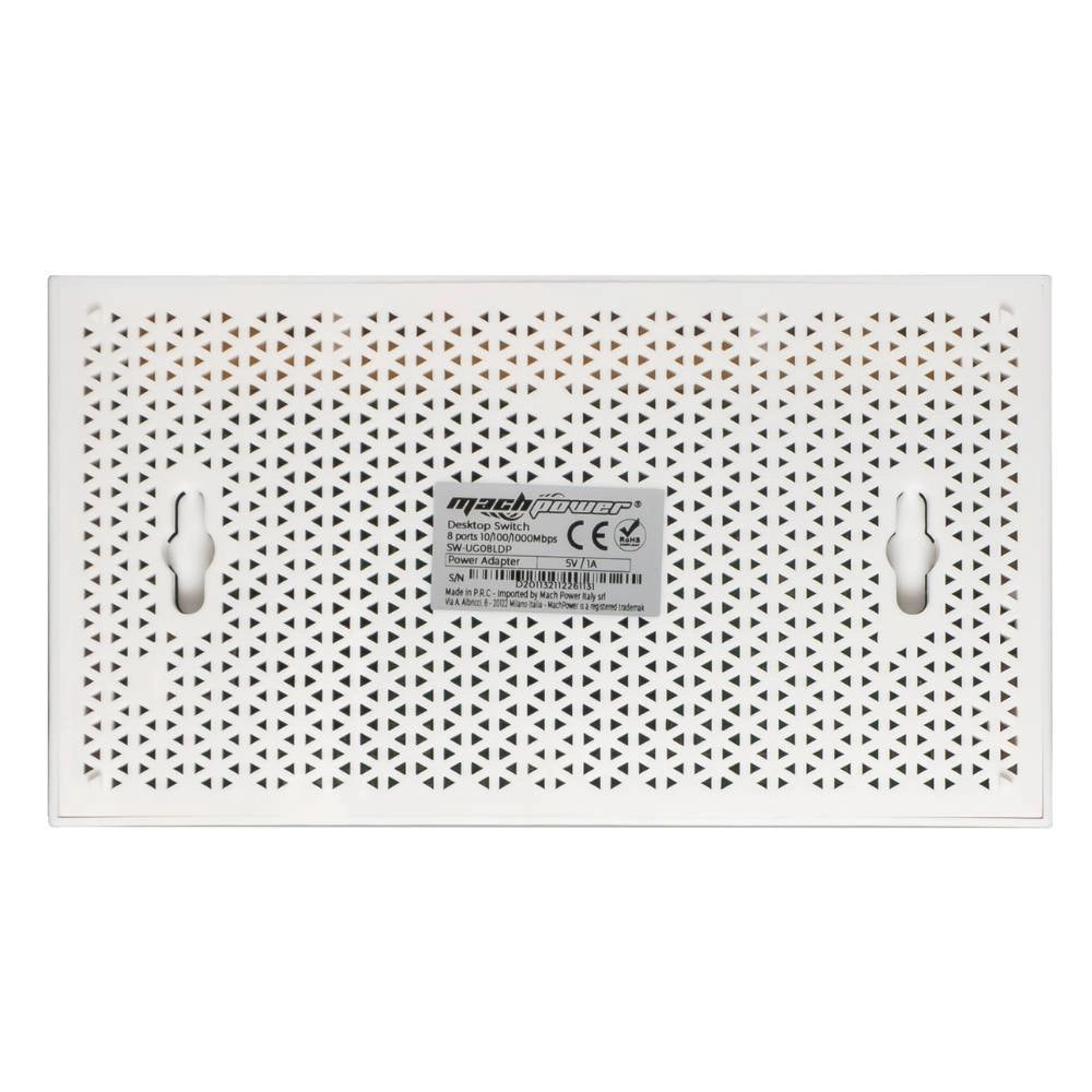 Mach power switch gigabit ethernet desktop non gestito per rete domestica e ufficio *** numero posti 8 porte, confezi...