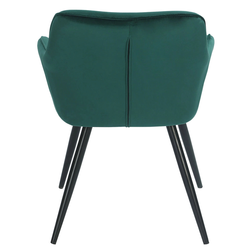 Sedia vintage GISELE in velluto verde