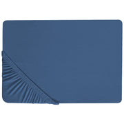Lenzuolo con angoli cotone blu marino 160 x 200 cm con bordi elastici modello classico a tinta unita camera da letto classica