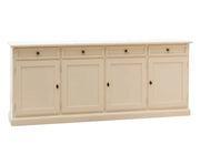 Madia credenza 4 porte legno shabby avorio anticato 205x42x85 - Mobili 2G
