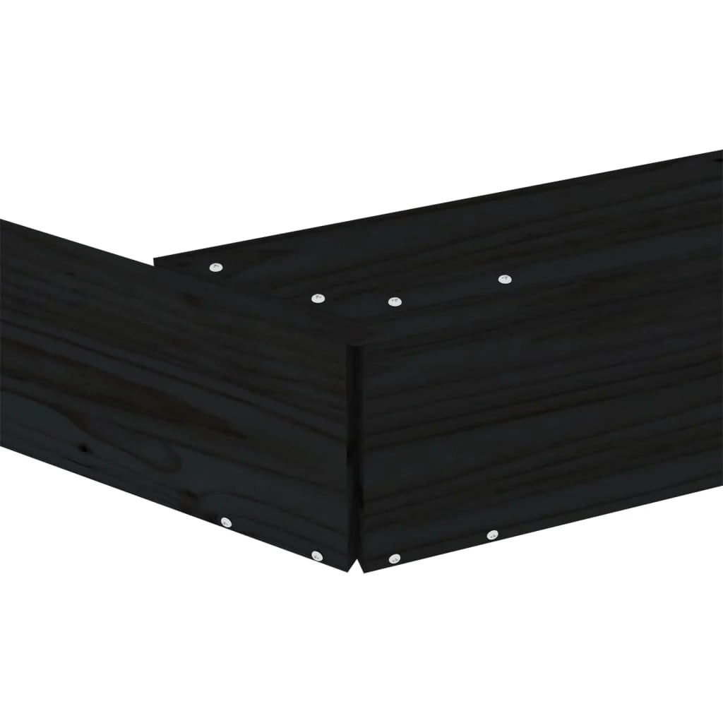 Sabbiera per bambini area giochi da giardino esterna con sedute ottagonali legno massello di pino nero 02_0041540