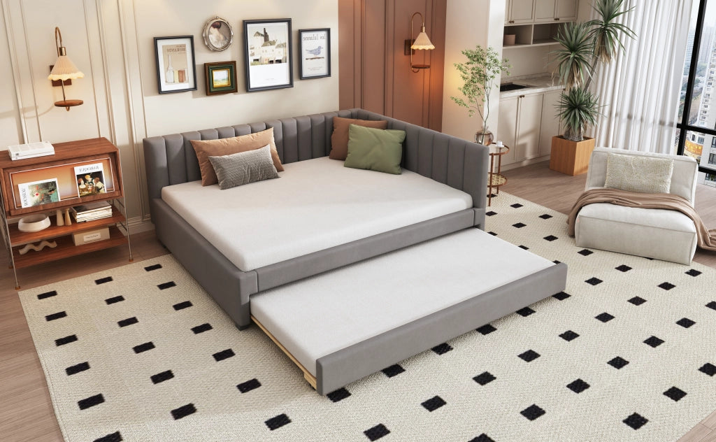 Letto poltrona estraibile in velluto grigio 140x200 cm