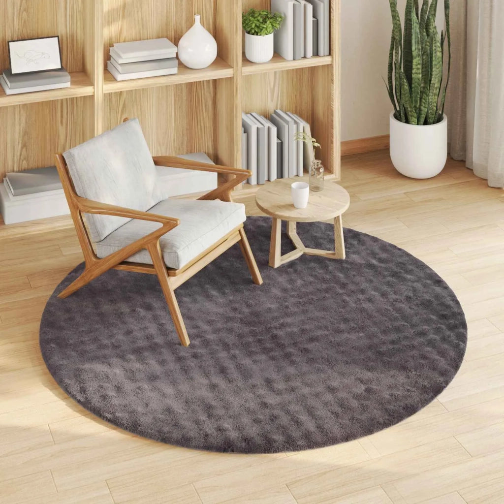 Tappeti per area Rotondo SIROLO Antracite Ø 120 CM Poliestere 42022788