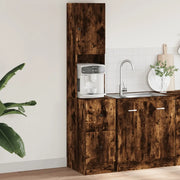Mobile da cucina-Armadio da cucina Rovere Fumo 35x50x180 cm Legno Multistrato