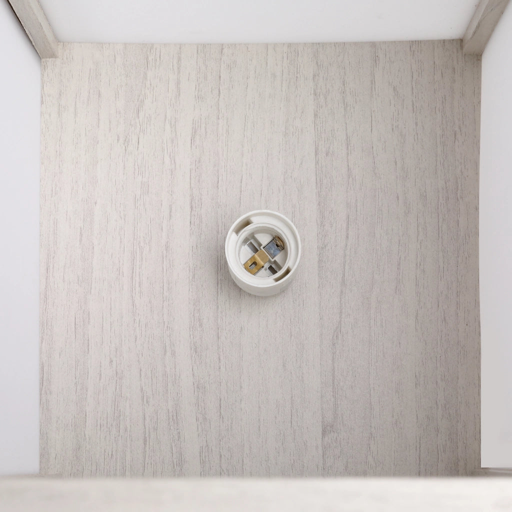 Lampada da terra con 3 ripiani, struttura in MDF, colore bianco, 26x26x160 cm, attacco E27