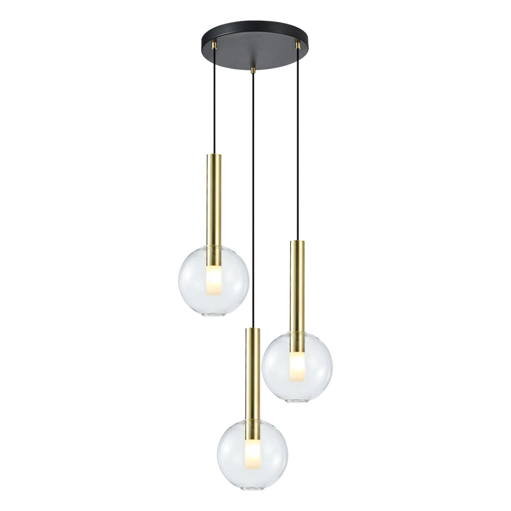 Lampadario Milagro Niko oro Ø35 3 luci G9 metallo vetro
