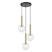 Lampadario Milagro Niko oro Ø35 3 luci G9 metallo vetro