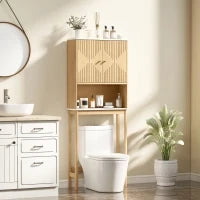 Mobile sopra WC con doppio armadio e ripiani, 66 x 25 x 168 cm, Legno