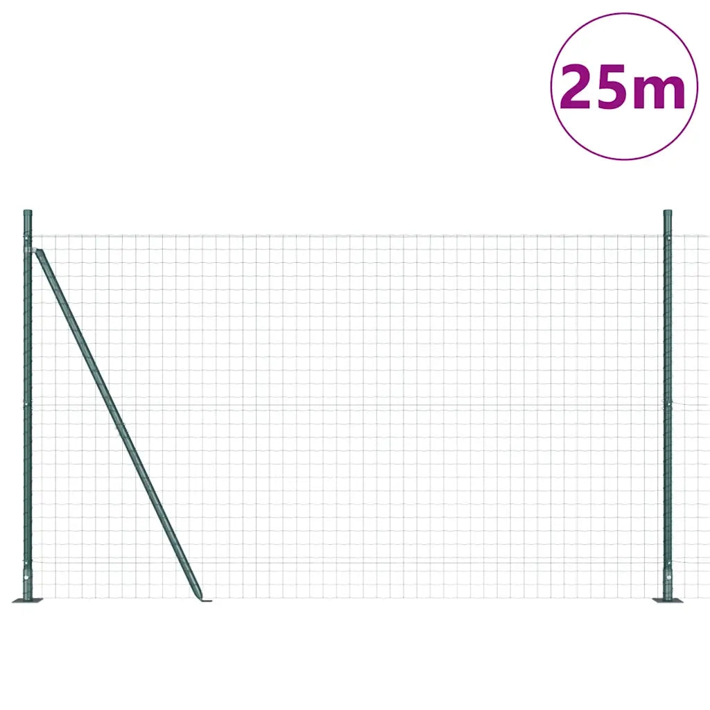 Recinzione da Giardino | Recinzione con Posto Verde 1,2 x 25 m Acciaio e PVC