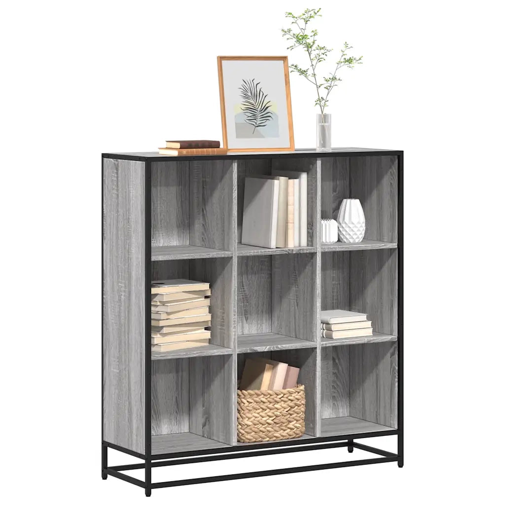 Libreria Grigio Sonoma 97,5x33x107,5 cm Multistrato e Metallo 3300863