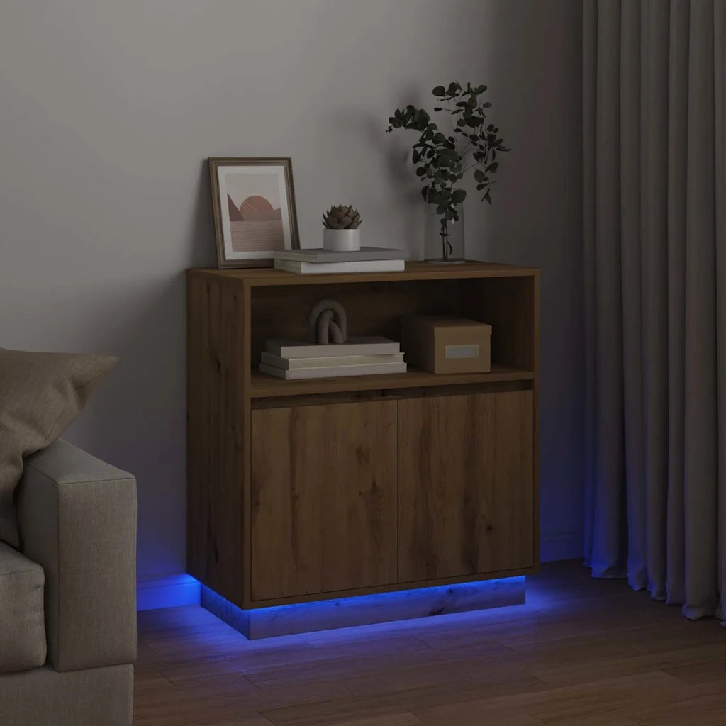 Credenza | Madia LED Rovere artigianale 71 x 34,5 x 75 cm