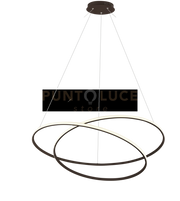 GLEM-60N Lampadario a sospensione di colore nero led integrato dimmerabile SDD 2800 - 5000k 50W diam.60cm