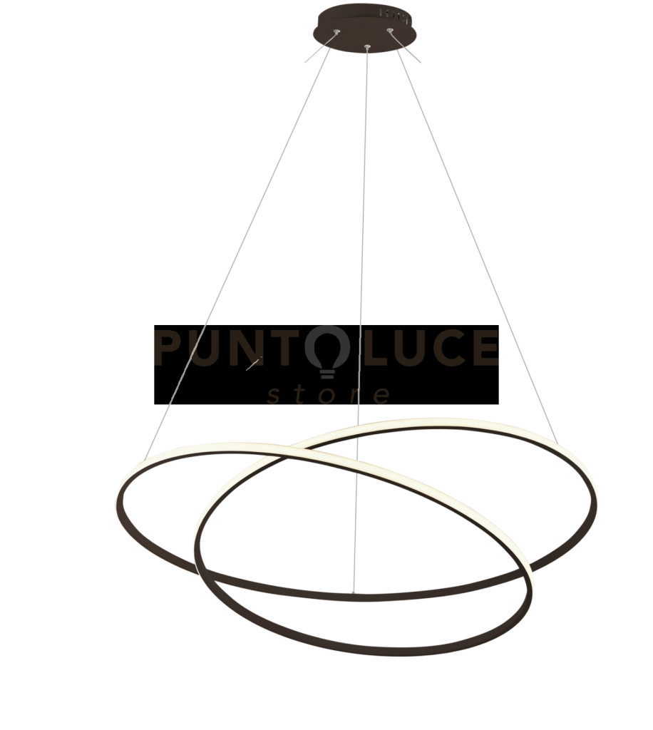 GLEM-60N Lampadario a sospensione di colore nero led integrato dimmerabile SDD 2800 - 5000k 50W diam.60cm
