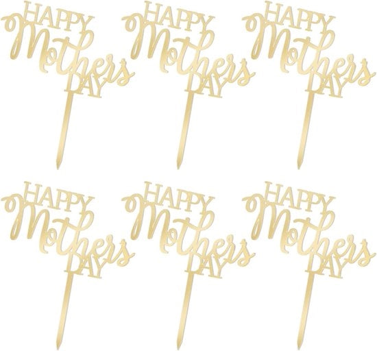 Decorazione per Cupcake in Acrillo a forma di Fiore d'Oro per Festa di Compleanno e Matrimonio