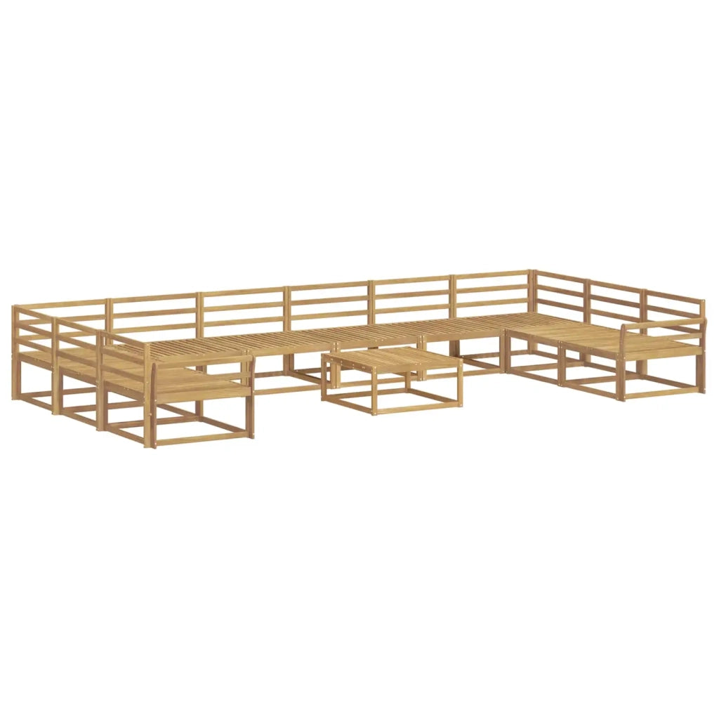 Set di divani da esterno 11 pcs Bianco Legno di Acacia Massello 3387138