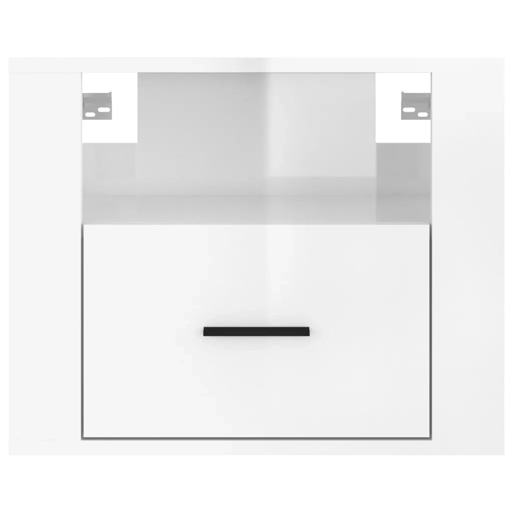 Comodini a Muro 2 pz-Set di 2 Tavolino da notte Bianco Lucido 50x36x40 cm