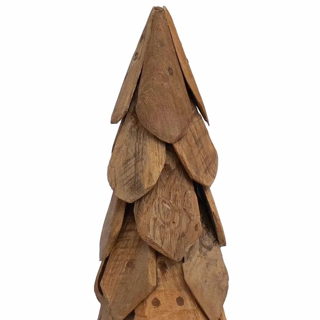 Albero di Natale | Decorazioni natalizie Marrone 111 cm Legno massello di teak