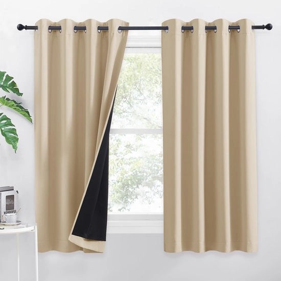 Gordini Verdundi 100% Translucidi - Gordini Tessuti - Gordini Isolanti Termici 2 Pezzi - 140x145cm - Oculi in Metallo - Decorazione per Finestre