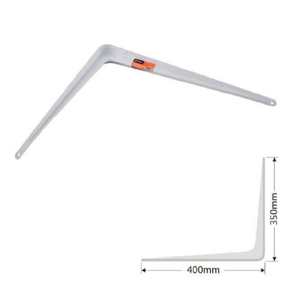 Trade Shop - Set 2pz Reggimensola Supporto Staffa Triangolo Mensola Metallo 40cm Bianca 91259 -