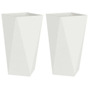 2 pz Fioriera | Cassetta per fiori | Vaso Bianco 40 x 40 x 75 cm Acciaio
