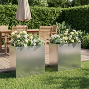 Vaso da giardino 2 pz Argento 50 x 30 x 40 cm Acciaio Inox 8005521