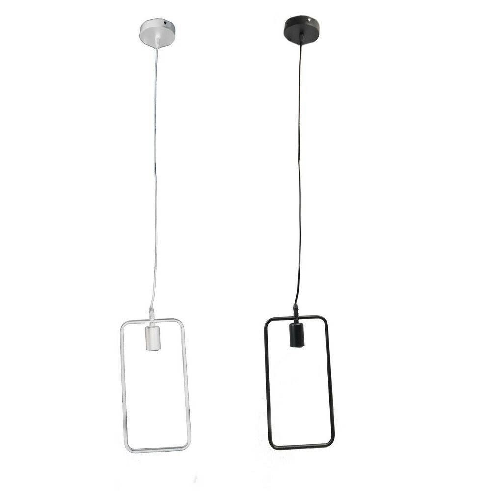 Trade Shop - Lampadario Soffitto A Sospensione Rettangolare Lampada Moderna Attacco E27 B35-q -