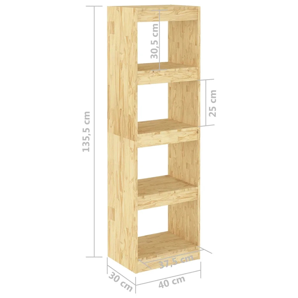 Libreria Divisorio-Scaffale per Libri-Mobile di Stoccaggio 40x30x135,5 cm Legno Massello di Pino