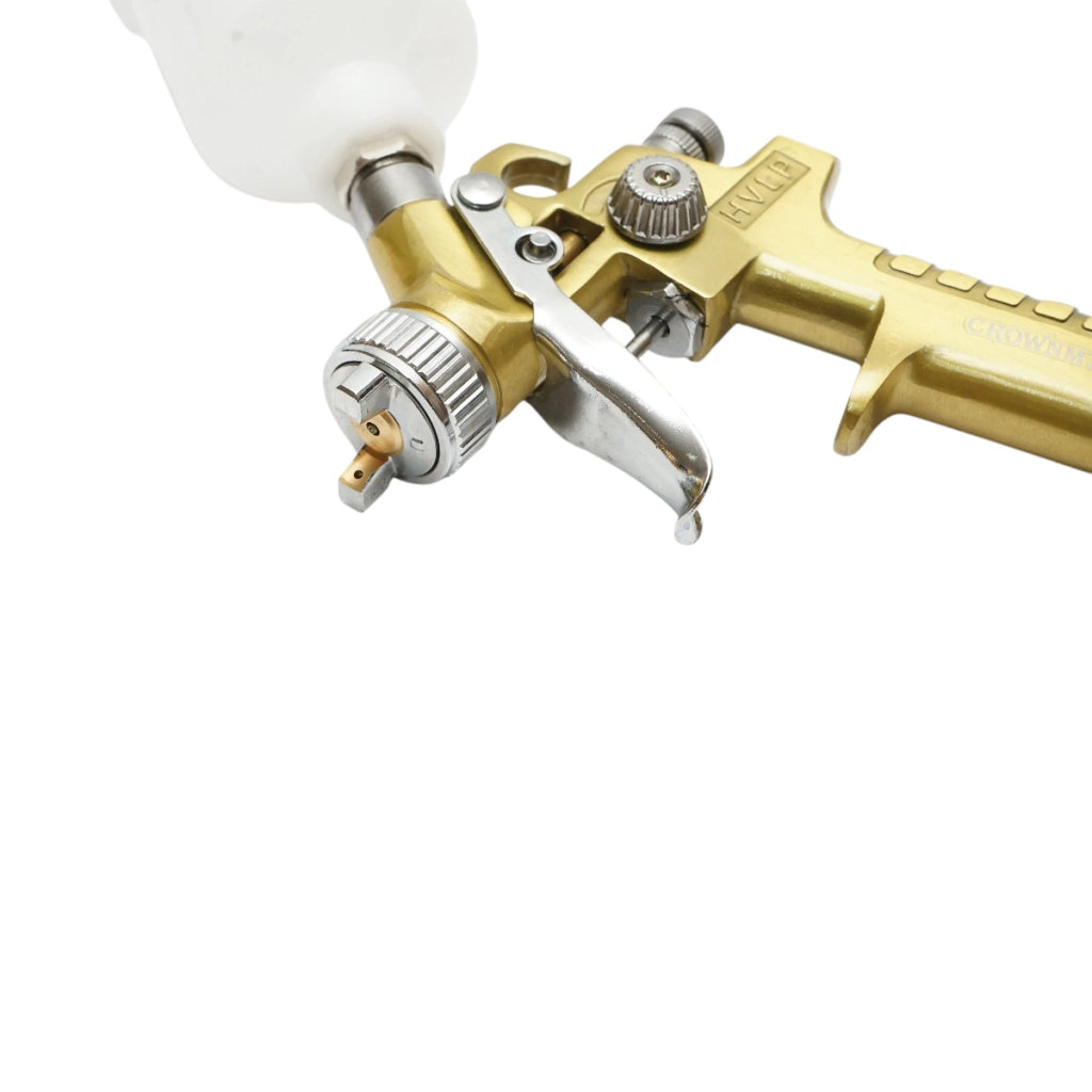 Pistola a spruzzo per verniciatura ad aria compressa Crownman da 100 ml, portata 70-110 ml/min, ugello 0,8 mm, pressione massima 3,5 bar
