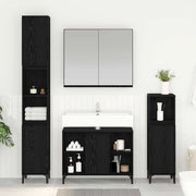 Set di mobili per il bagno 3 pcs Rovere nero Legno multistrato