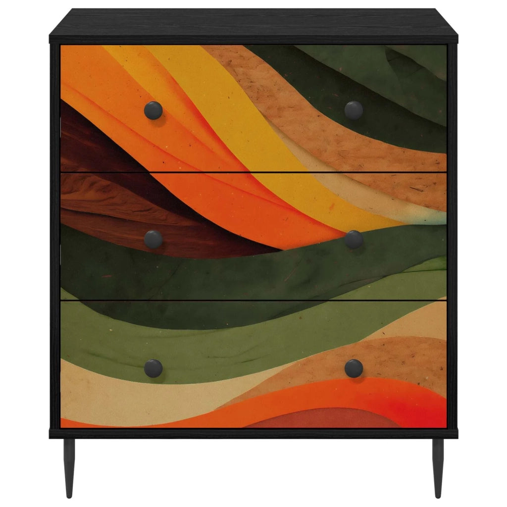 Cassettiera BONN Stampa retro wave 66 x 36,5 x 76 cm 8007381