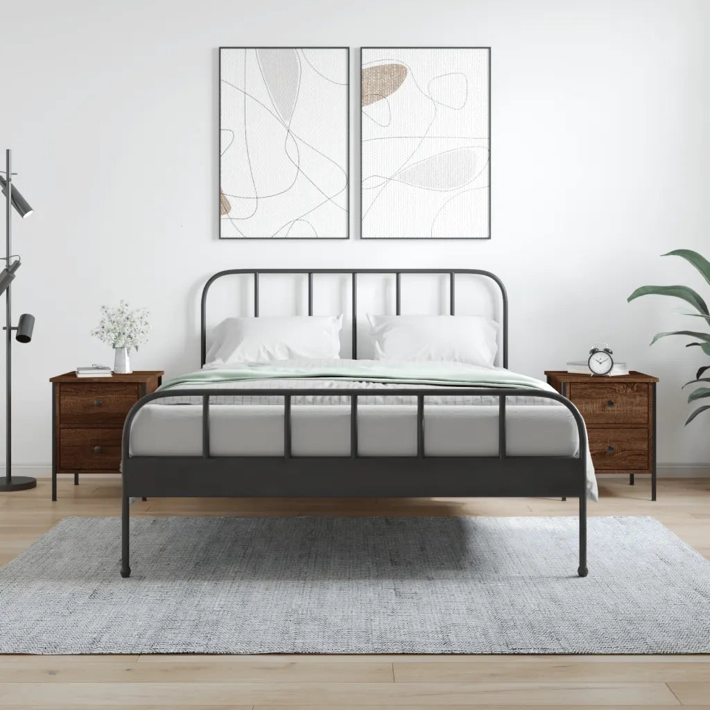 Comodini 2 pz-Set di 2 Tavolino da notte Rovere Marrone 40x42x50 cm in Legno Multistrato 870649