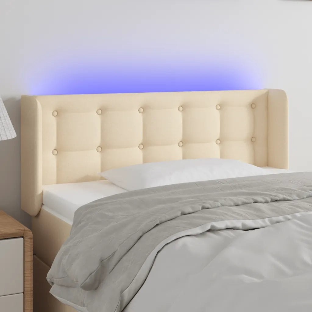 Testiera a LED-Testata con LED Crema 103x16x78/88 cm in Tessuto 807119