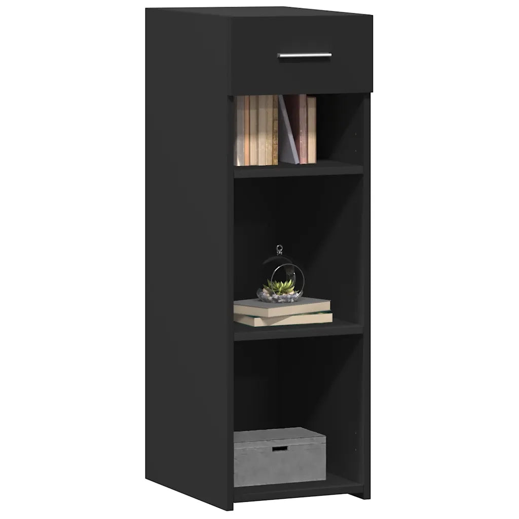 Credenza-Buffet-Armadio da cucina Nera 30x42,5x93 cm in Legno Multistrato 795976