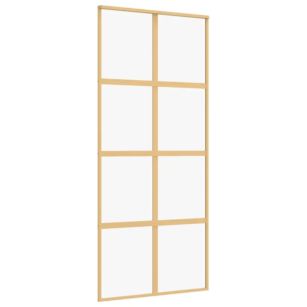 Porta Scorrevole Dorata 90x205 Vetro Trasparente ESG Alluminio 155185
