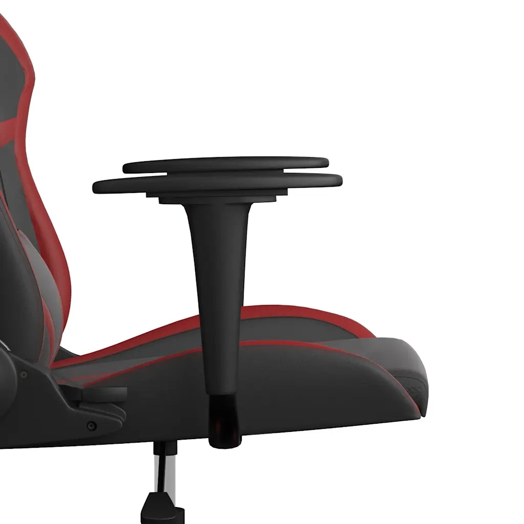vidaXL Sedia Gaming Massaggio Nero e Rosso Vino in Similpelle