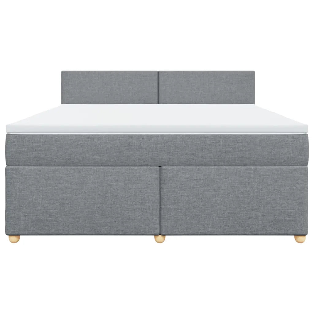 Giroletto a Molle con Materasso Grigio Chiaro180x200 cm Tessuto
