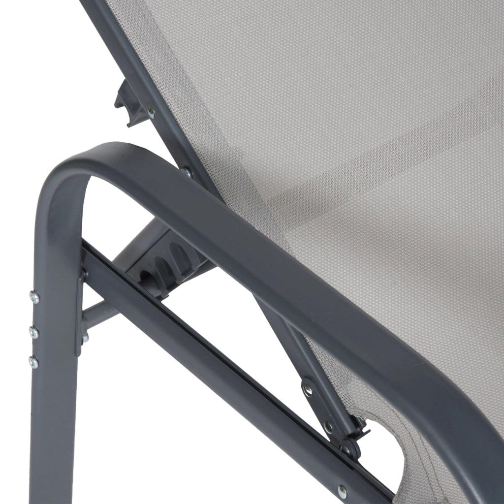 Set di 2 lettini in textilene grigio SARDINIA - struttura antracite