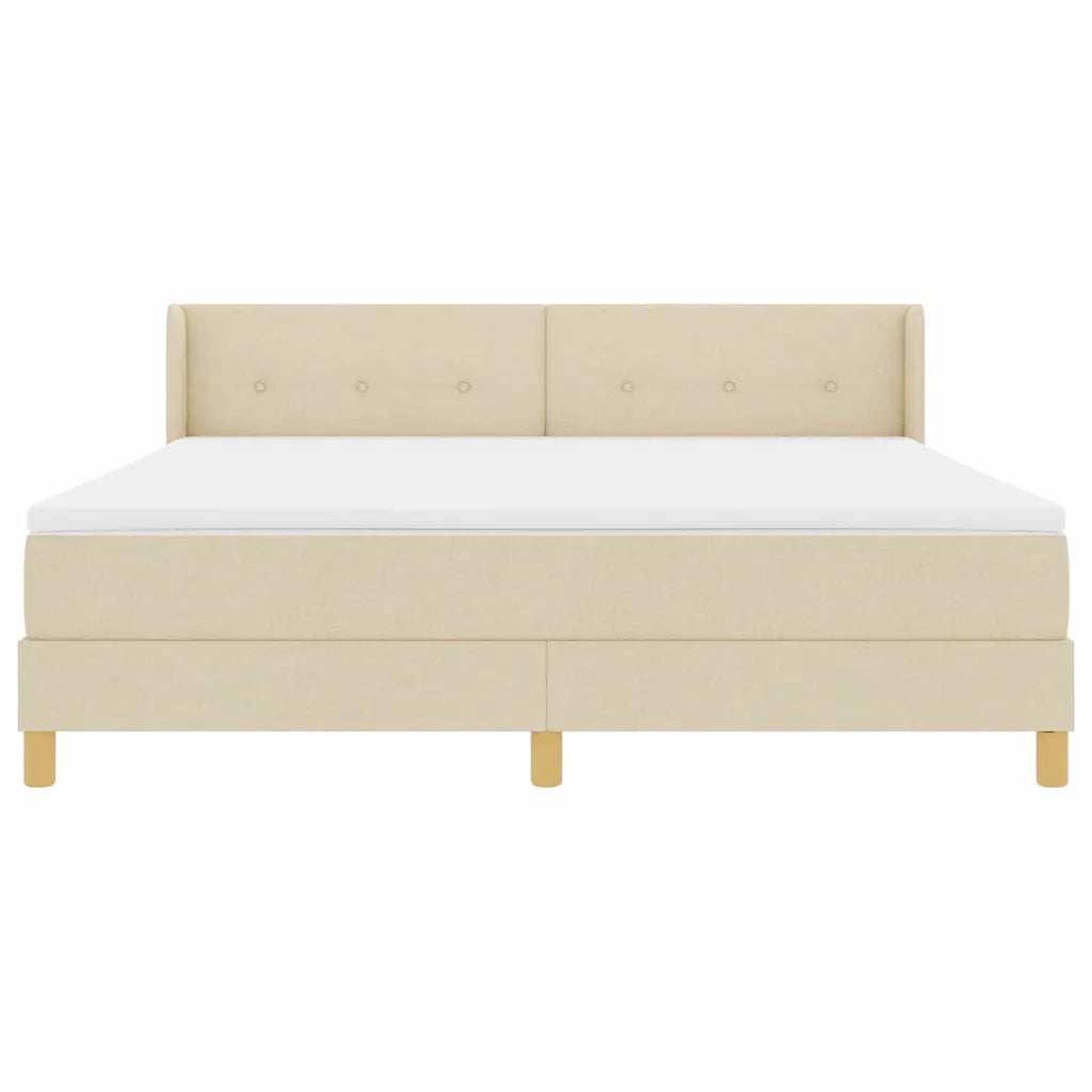Letto a molle con materasso Crema 200 x 180 cm Poliestere 3341312