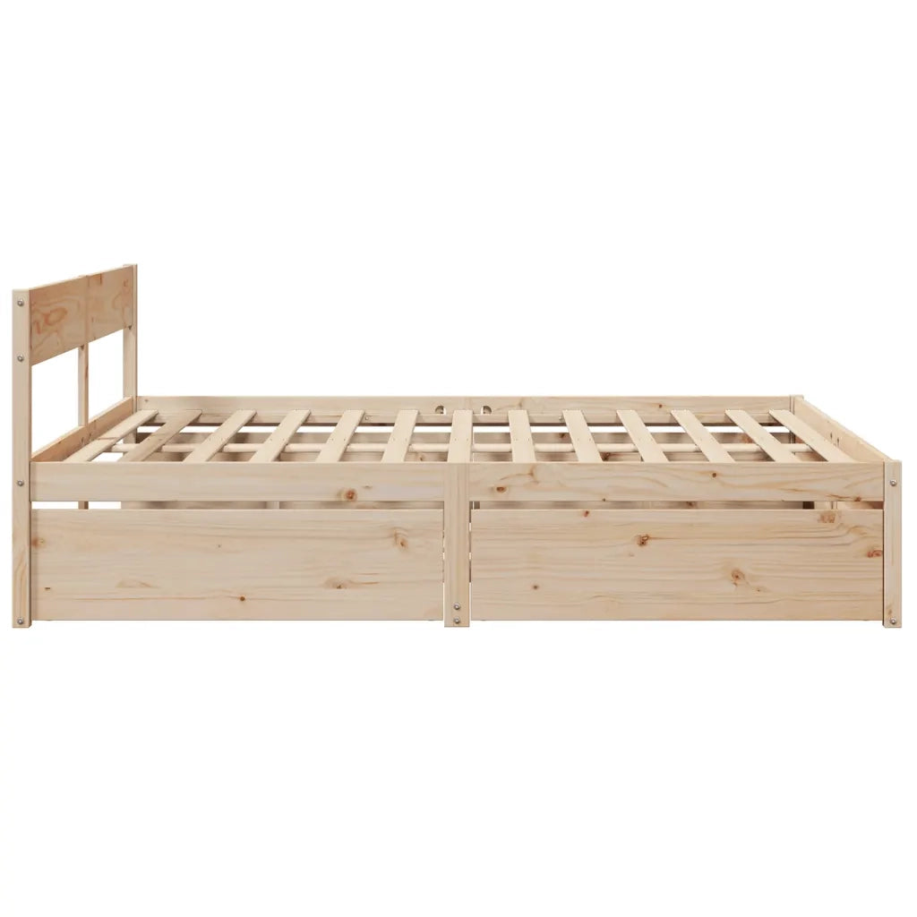 Letto senza Materasso 200x200 cm in Legno Massello di Pino