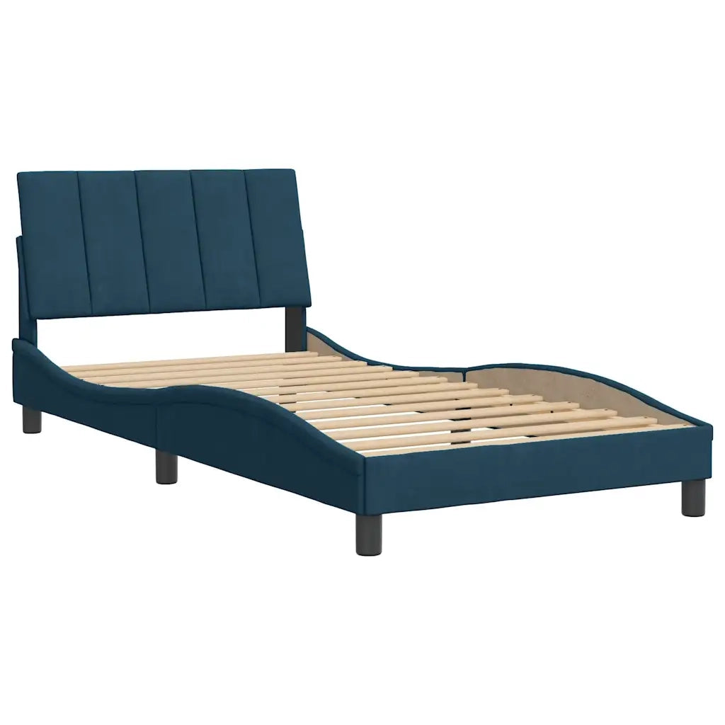 Giroletto senza Materasso Hanko Blu 100x200 cm in Velluto