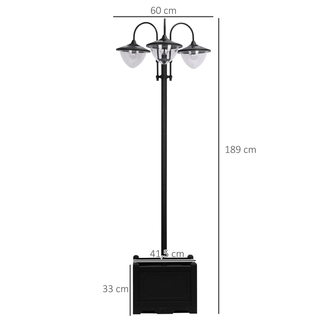 Lampada da Giardino in Metallo con Controllo Luce ¨C Zephmum ¨C Nero 189 cm IP44