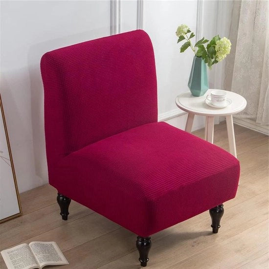 Sedile senza braccioli - Jacquard in suède - Lavabile - Stirato - Camera da soggiorno - Rosso bordeaux