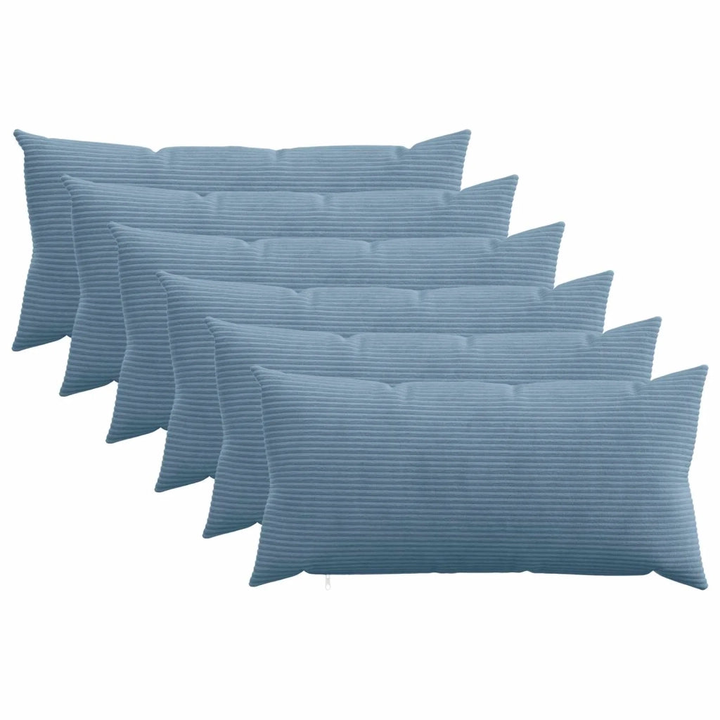 Federa 6 pcs HEERLEN Blu 40 x 70 cm corduroy 909542