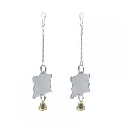 Giocattolo per uccelli 2 pezzi - Specchio per uccelli divertente - Lunghezza 18 cm - Superficie specchio 8 cm x 7 cm - Per pappagalli/pappagalli - Facile da installare