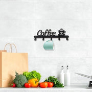Organizzatore di pentole a muro con 5 ganci per cucina e ripiano di stoccaggio per la casa