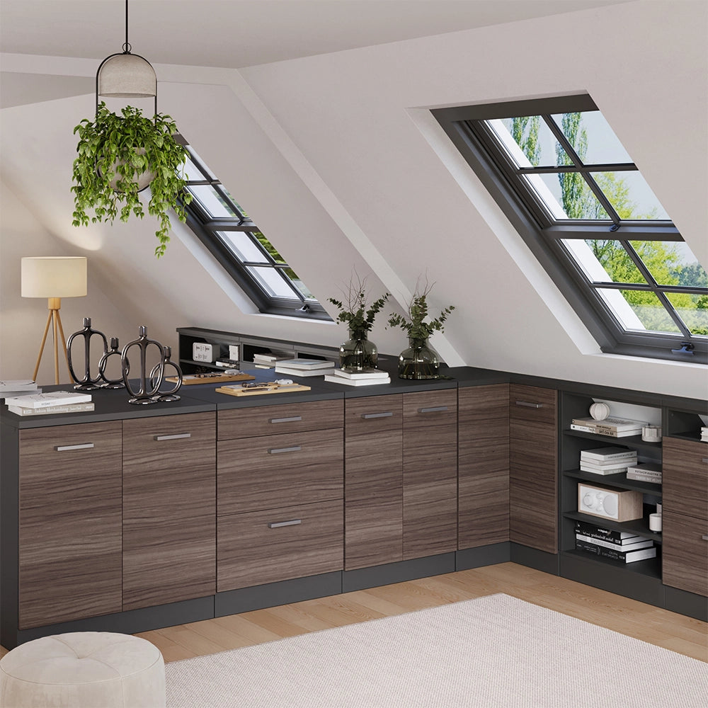 Mobile per mansarda Rion Grigio nobile/Antracite 80 x 83.8 cm senza inclinazione con 2 ante Vicco