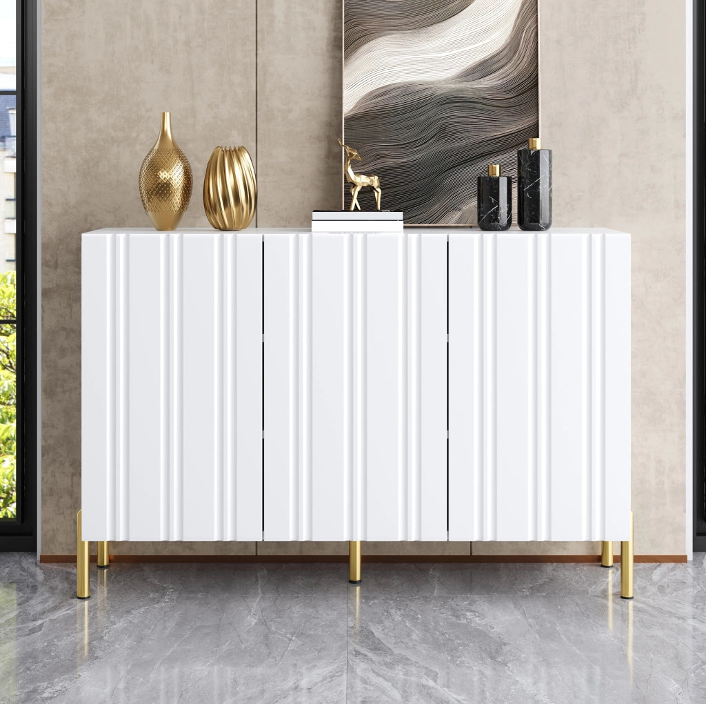 Mobile contenitore e scarpiera 120x35,5x80 cm bianco MDF e PB, 3 ante