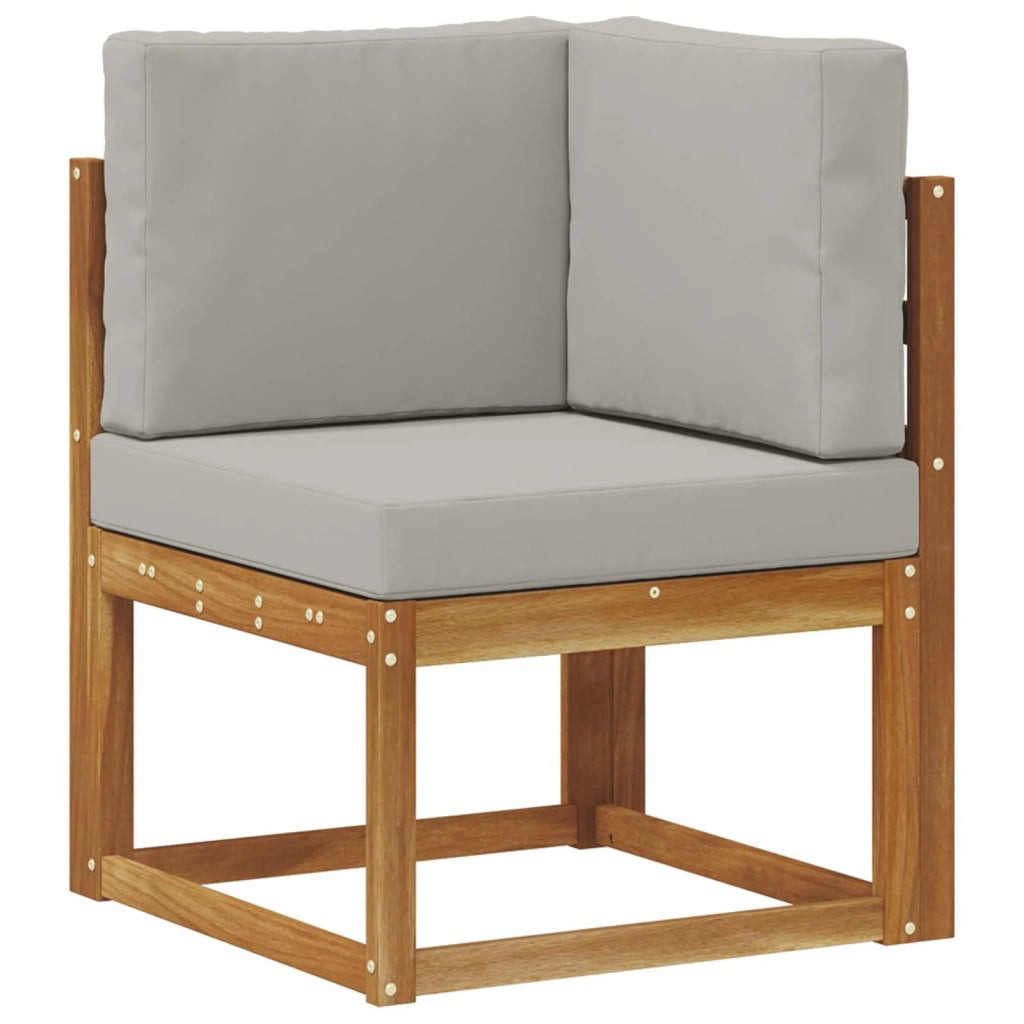 Set di divani da esterno 9 pz Naturale e Grigio Chiaro 3385337