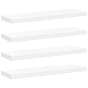 4 pz Scaffali a Parete | Ripiano a parete | Mensole a Parete Bianchi 80x23,5x3,8 cm in MDF